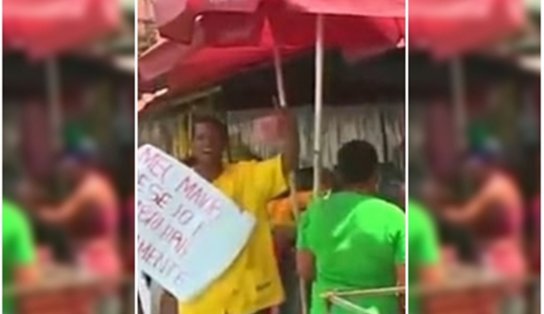 Trabalhadores são notificados para remoção de barracas e protestam contra medida; vídeo