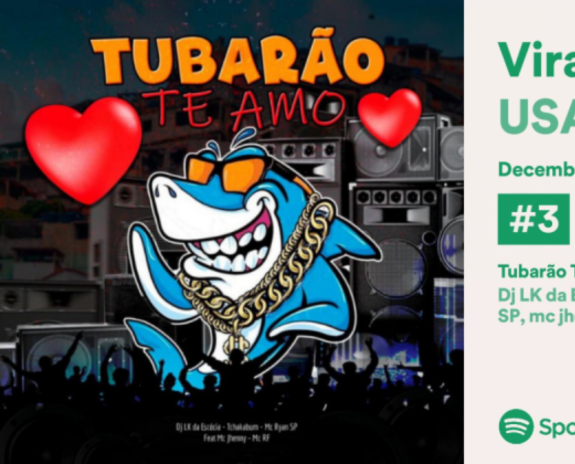 "Tubarão Te Amo" aparece em terceiro lugar no Top 50 Viral do Spotify EUA; veja vídeos que viralizaram