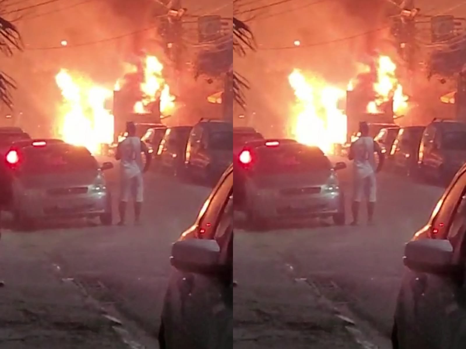 Food truck pega fogo no Nordeste de Amaralina; veja vídeo