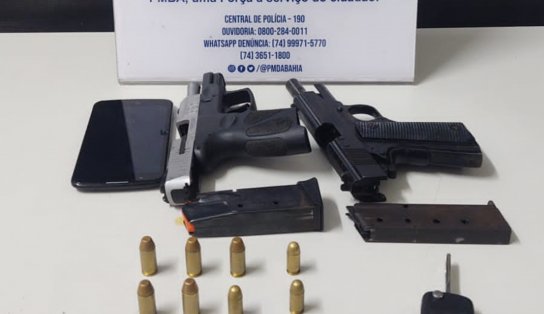 Adolescente é apreendido com arma e veículo roubado é recuperado no interior da Bahia 