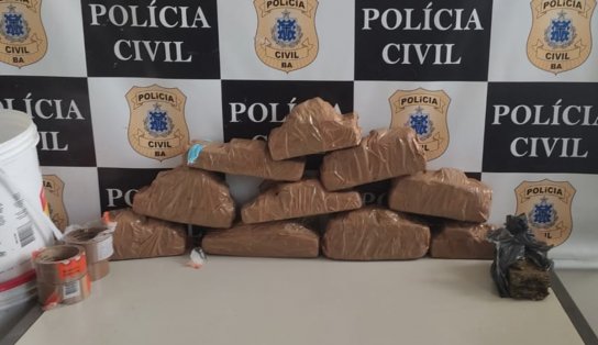 Dez quilos de maconha são encontrados dentro de balde em terreno baldio em Santo Antônio de Jesus 