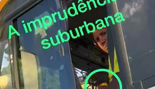 Motorista de ônibus é flagrado dirigindo com lata de cerveja na mão na Suburbana 