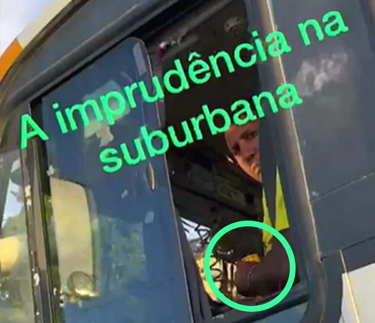 Motorista de ônibus é flagrado dirigindo com lata de cerveja na mão na Suburbana 