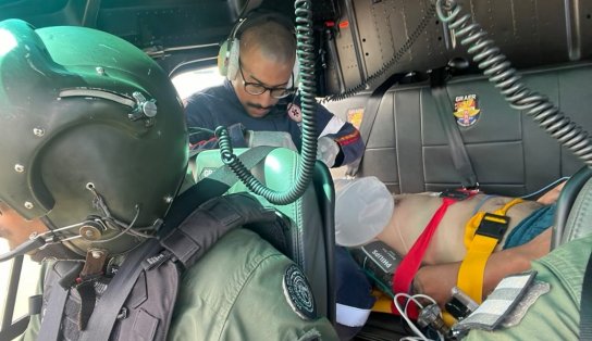 Homem com pancreatite aguda é transportado de helicóptero em Salvador