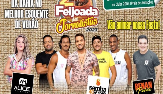 Com pagode, samba e axé, 2ª Feijoada dos Jornalistas acontece neste sábado