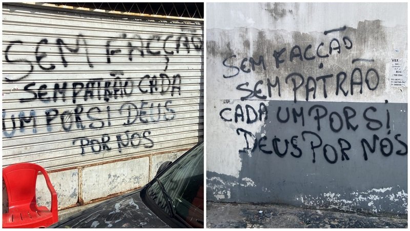 Após morte de líder, bairro em Salvador amanhece repleto de mensagens do tráfico