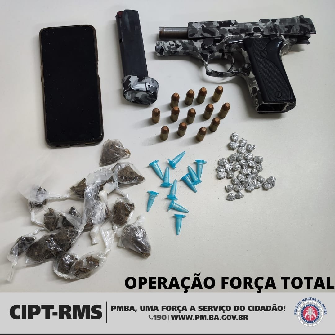 Polícia Militar apreende arma e drogas no bairro Ceasa