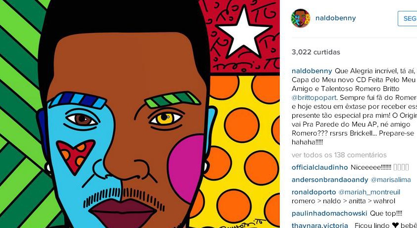 Naldo divulga capa do novo CD com arte assinada por Romero Britto