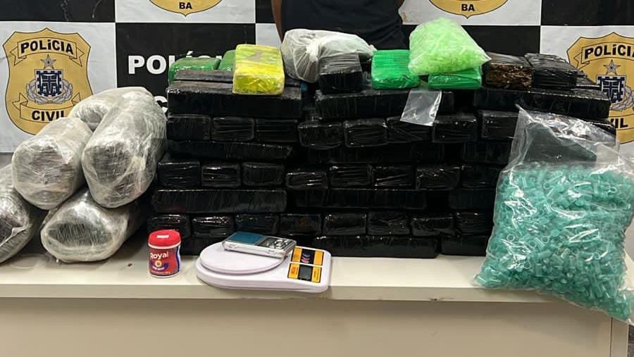 Polícia apreende 120 kg de drogas e prende suspeito na RMS