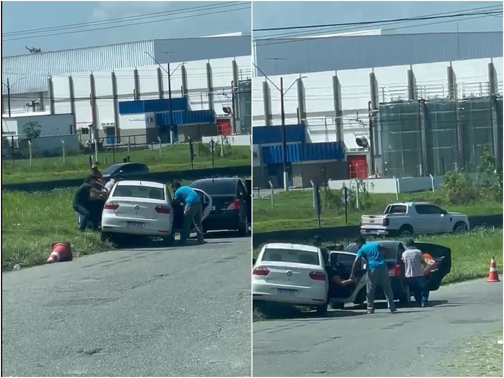 Motorista flagra momento em que taxista é sequestrado na BR-324