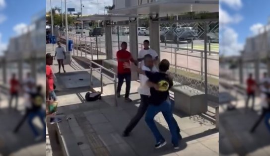 Rodoviário troca socos com homem em frente ao Shopping da Bahia; veja vídeo