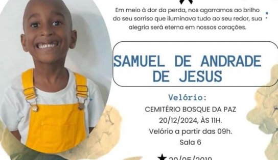 Corpo de menino de 5 anos morto em Itinga é enterrado nesta sexta