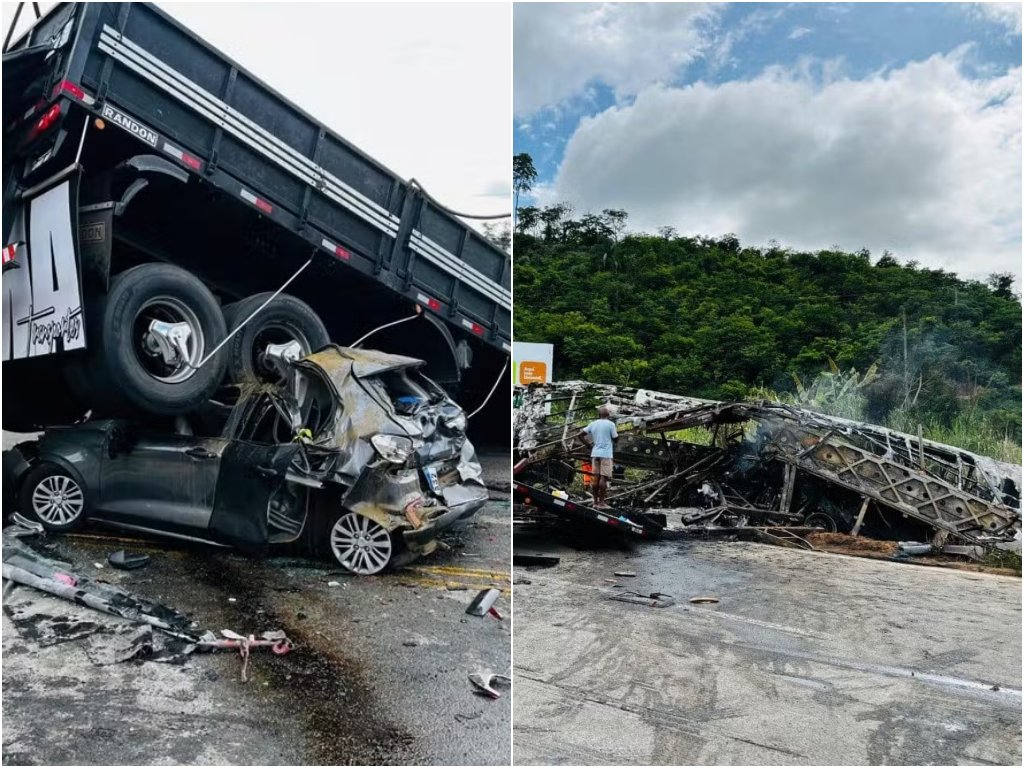 Acidente com carro, caminhão e ônibus mata ao menos 30 em Minas