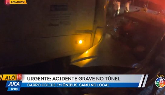 Acidente em túnel que liga o Lobato a Pirajá deixa mulher ferida; veja vídeo