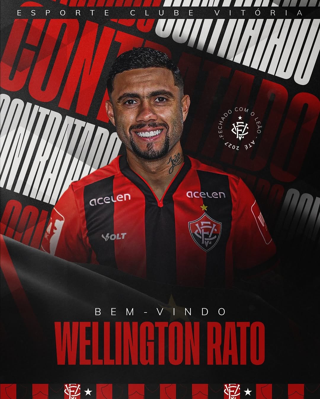 Vitória anuncia a contratação do atacante Wellington Rato