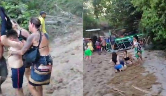 Trator que levava turistas de Boipeba tomba em praia e deixa feridos