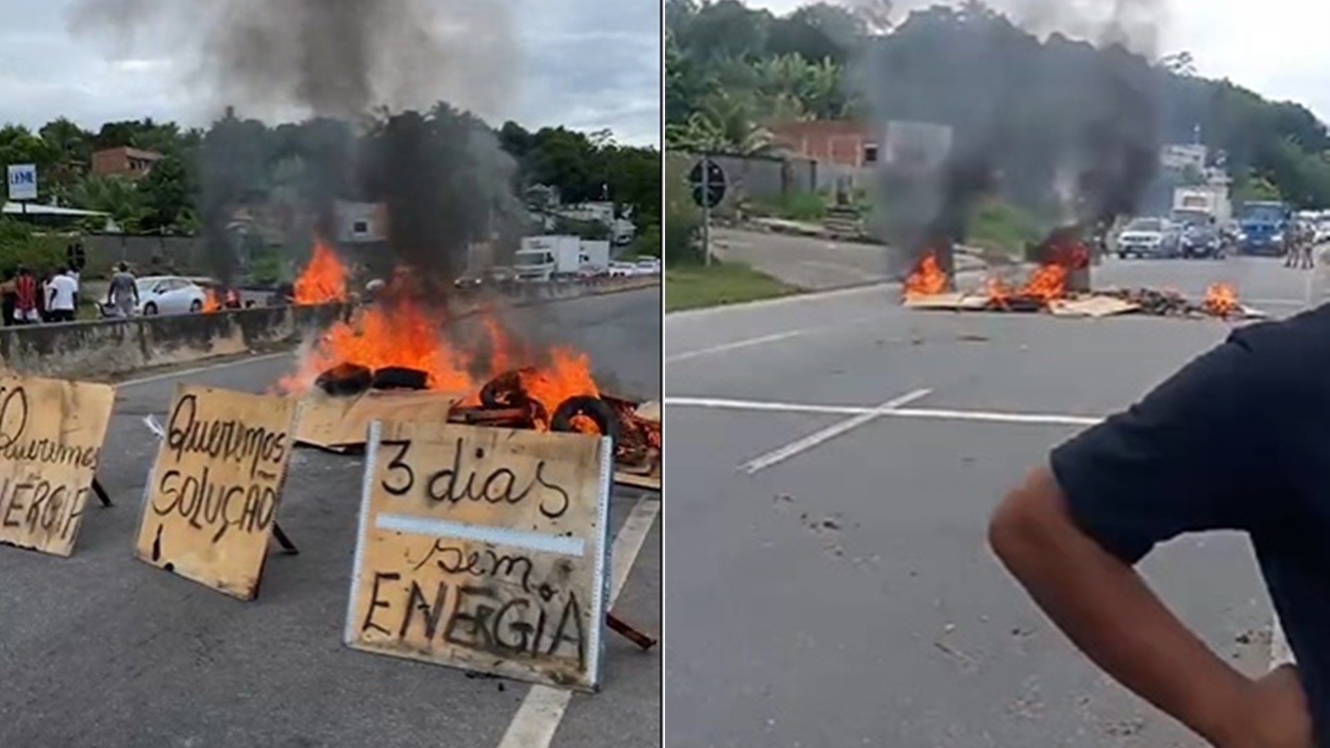 Moradores de Simões Filho protestam contra falta de energia na RMS