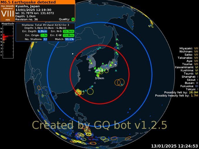 Terremoto de magnitude 6,9 atinge o Japão, e governo emite alerta de risco para tsunami