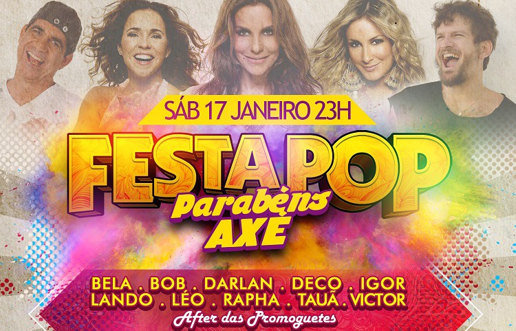 30 anos do axé ganham homenagem da &#8220;Festa Pop&#8221; nesse sábado