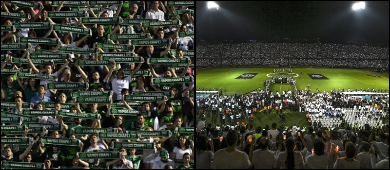 &#8220;FORÇA, CHAPE&#8221;: Brasileiros e Colombianos celebram juntos o &#8220;jogo que não houve&#8221;