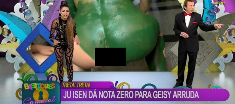 &#8216;SEM QUERER&#8217;: Modelo mostra demais enquanto faz agachamento ao vivo na RedeTV! Veja vídeo