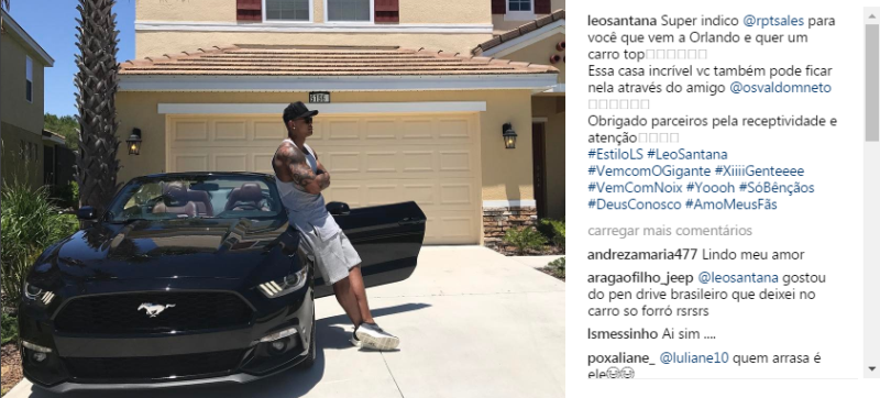 TIRANDO ONDA: De folga nos EUA, Léo Santana ostenta nas redes sociais