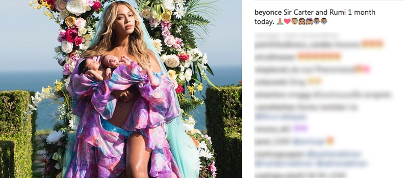 RAINHA MESMO: Beyoncé publica primeira foto com gêmeos e chama atenção por barriga chapada