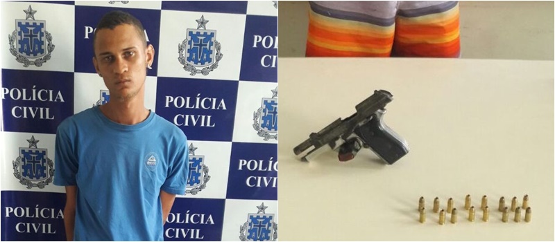 DEU RUIM: Suspeito de tráfico é preso com pistola 380 em Santo Antônio de Jesus