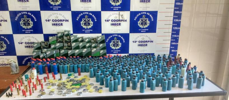 MERCADÃO DO CRIME: Polícia apreende 1.205 munições, estojos e espoletas em Irecê