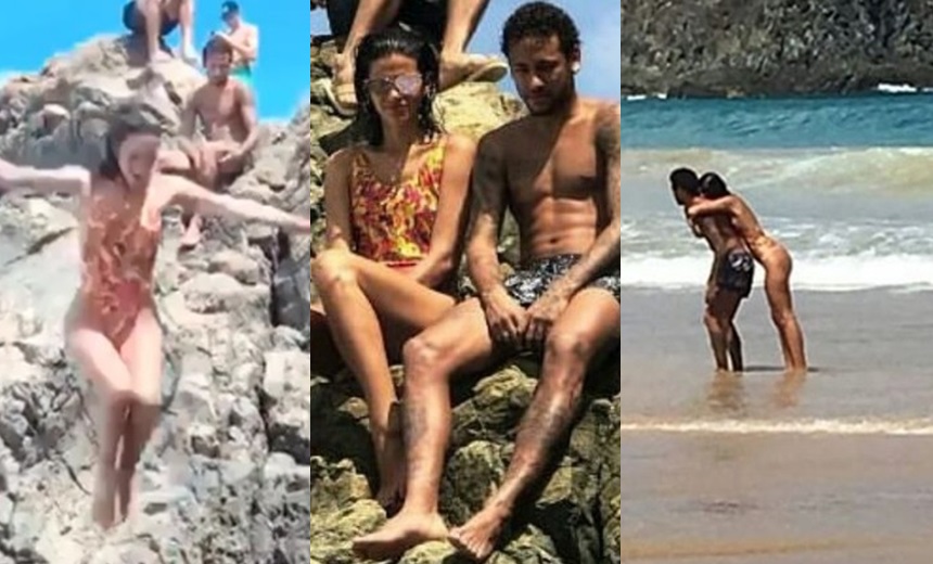 Marquezine curte dia na praia ao lado de Neymar; Os dois reataram o namoro em Noronha