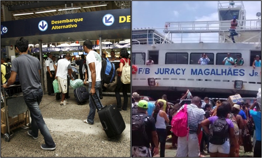 RETORNO: Entorno da Rodoviária tem trânsito lento e filas são imensas no terminal do ferry