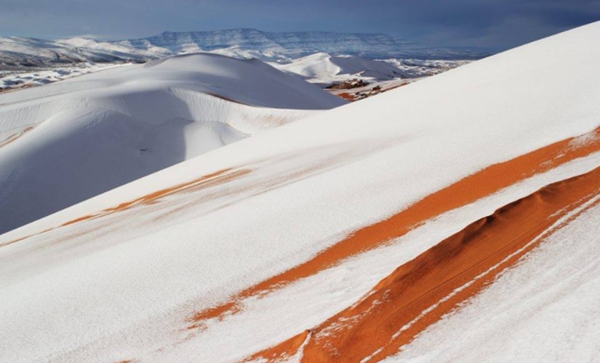 RARO: Imagens mostram Deserto do Saara coberto por neve; Veja fotos