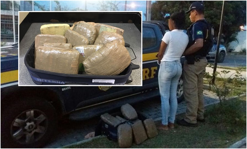 FLAGRANTE: Jovem de 18 anos é presa ao transportar 10 Kg de maconha para Salvador