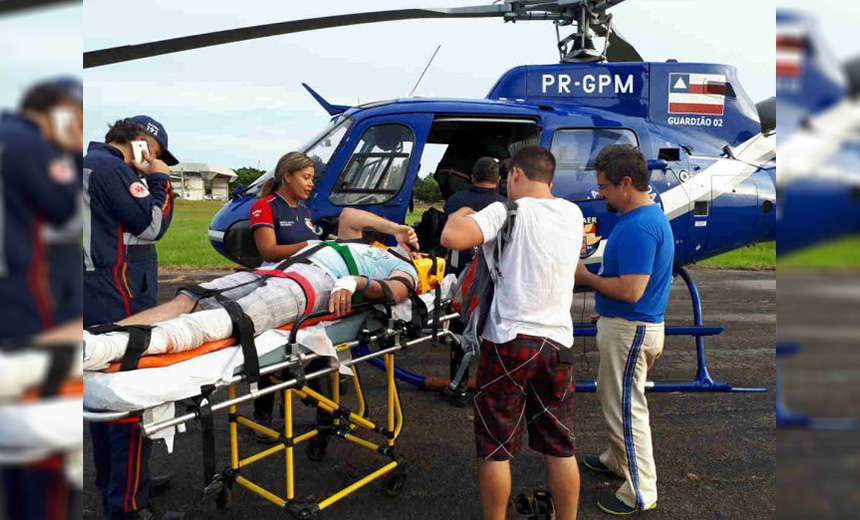 SALTO MORTAL: Paraquedista é resgatado pelo Graer após acidente grave na Ilha de Itaparica