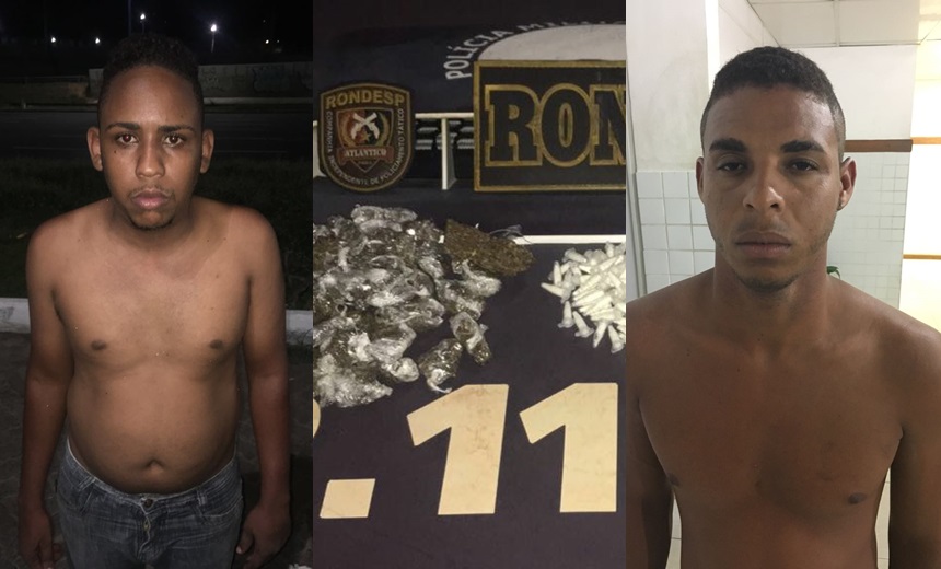 Rondesp Atlântico prende dupla traficando na Boca do Rio e em Pituaçu