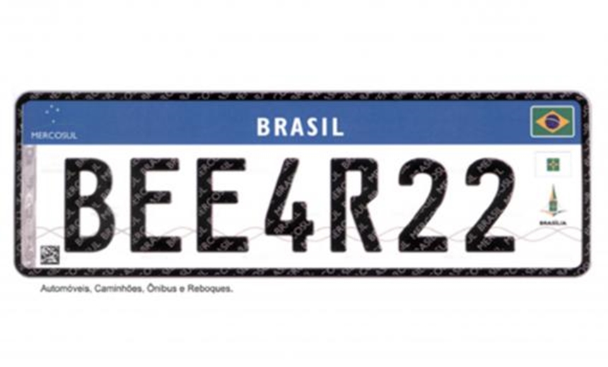 Novo modelo de placas de veículos começa a valer em 1º de setembro