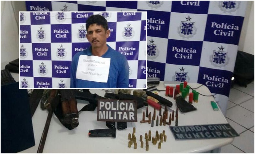 Polícia captura assaltante de banco com fuzil, pistolas e carregador de metralhadora