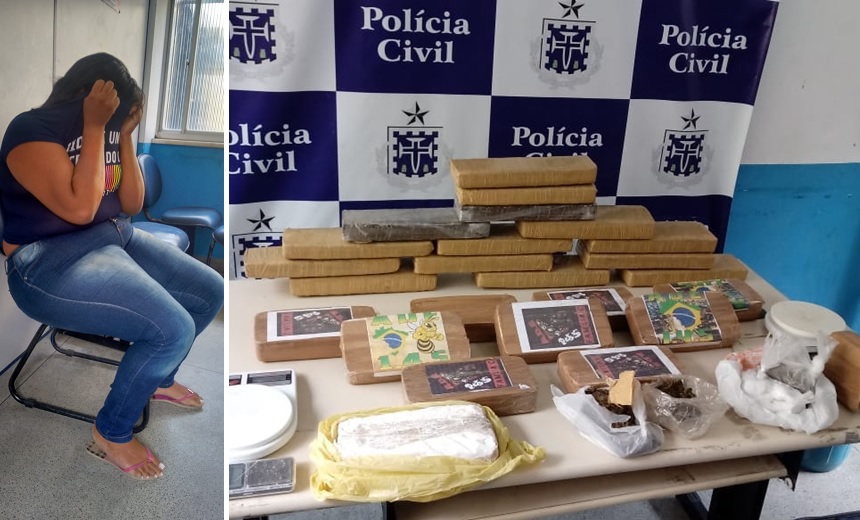 Mulher é presa com drogas avaliadas em R$ 300 mil em Feira de Santana