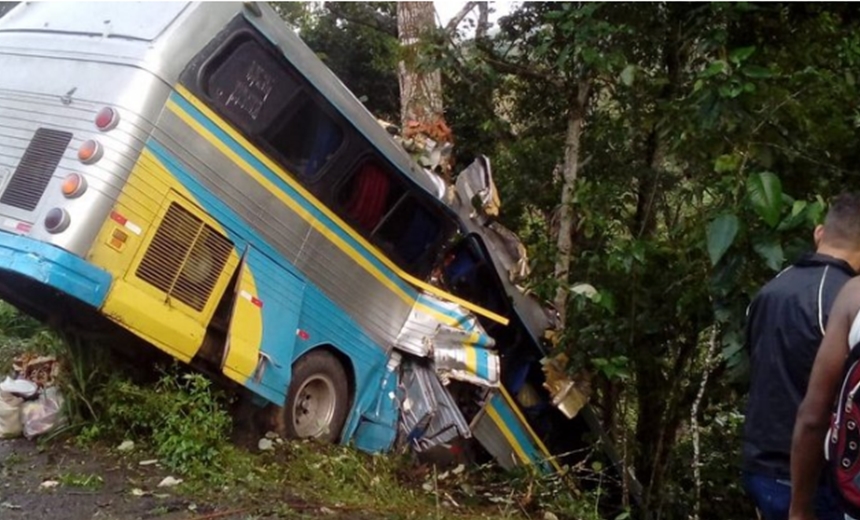 Ônibus que transportava sacoleiros bate em árvore e deixa três mortos na BR-101