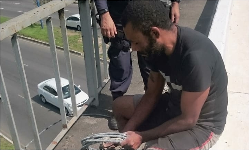 Homem é detido pela Guarda Civil após furto de fiação pública em viaduto