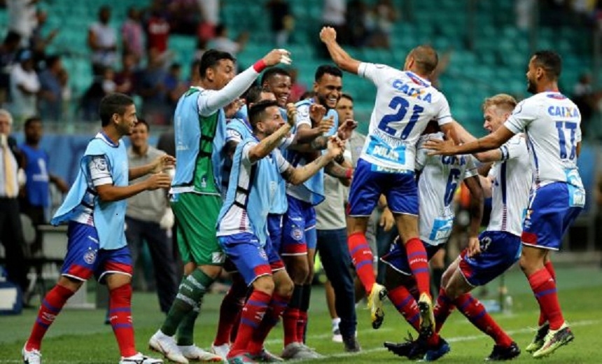 Na Fonte Nova, Bahia vence o Botafogo em jogo de ida das oitavas da Sul-Americana