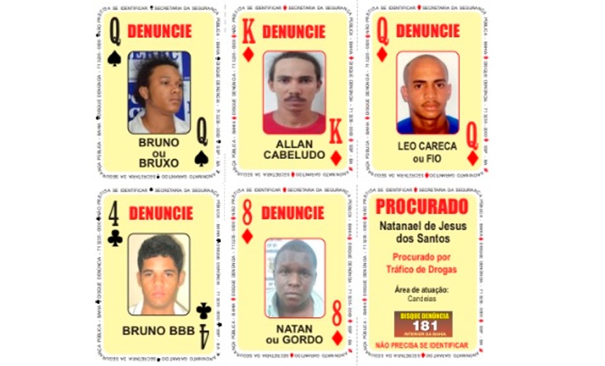 Cartas na mesa: veja os rostos e nomes dos novos criminosos mais procurados da Bahia