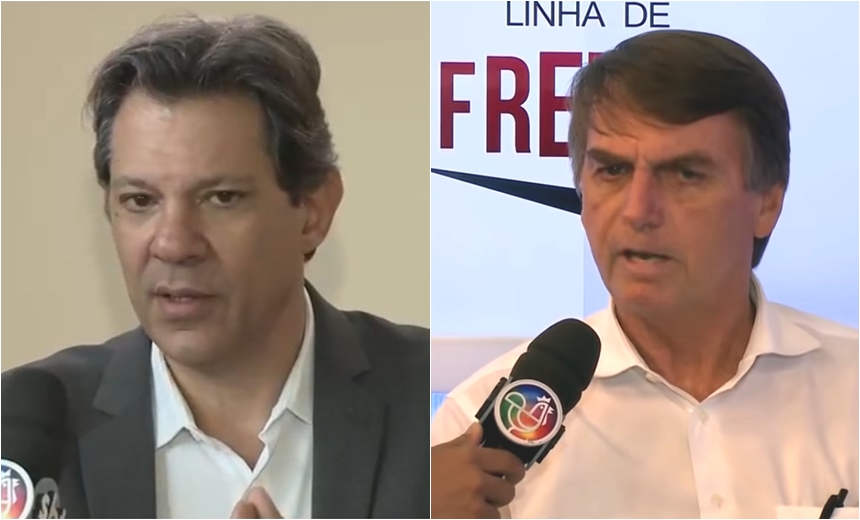 Bolsonaro e Haddad são entrevistados ao vivo pelo SBT Brasil nesta semana; veja datas