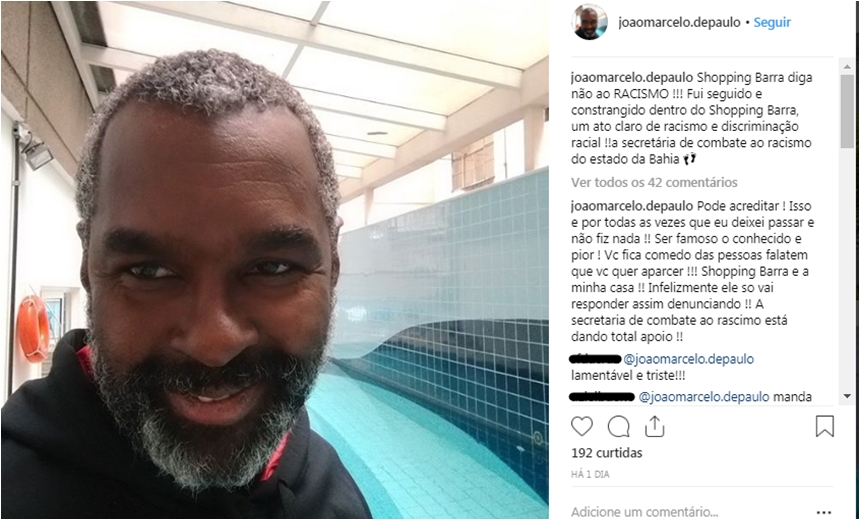 Ex-jogador do Bahia, João Marcelo denuncia racismo em shopping: &#8220;constrangido&#8221;