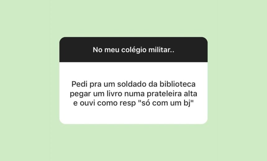 Alunas do colégio militar de Salvador acusam colegas e membros do Exército de assédios