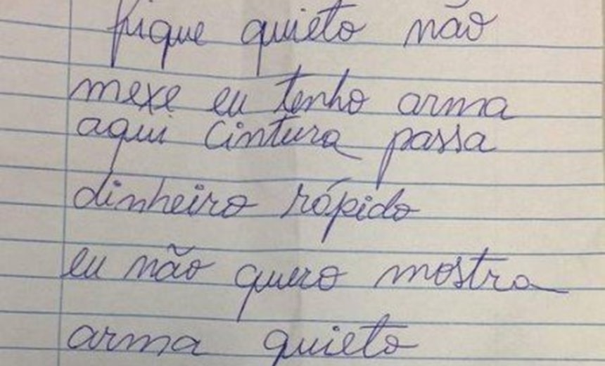 Homem se apresenta como surdo, entrega bilhete anunciando assalto e vai preso; saiba mais