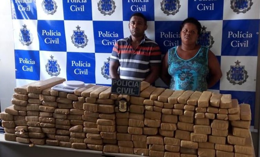 Casal é preso portando 128 quilos de maconha em Ilhéus