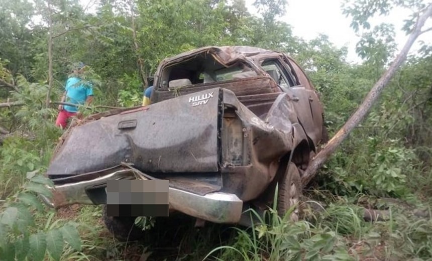 Motorista morre após caminhonete capotar e bater em árvore na BR-242