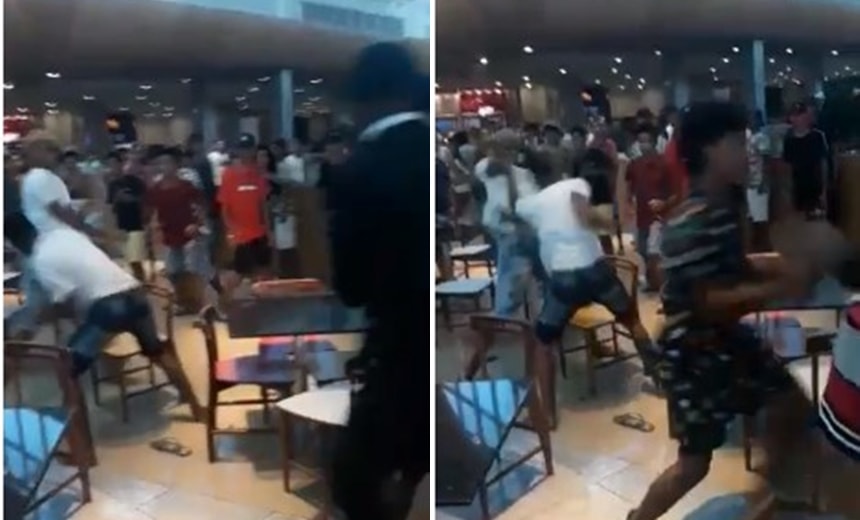 &#8220;Rolezinho&#8221; acaba em pancadaria em shopping de Salvador; assista