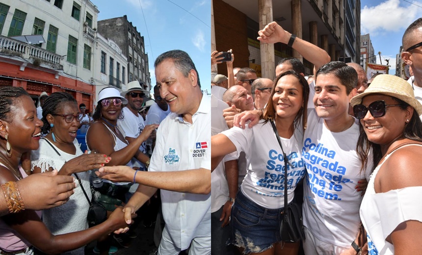 Em alta, Rui Costa e ACM Neto testam popularidade na Lavagem do Bonfim